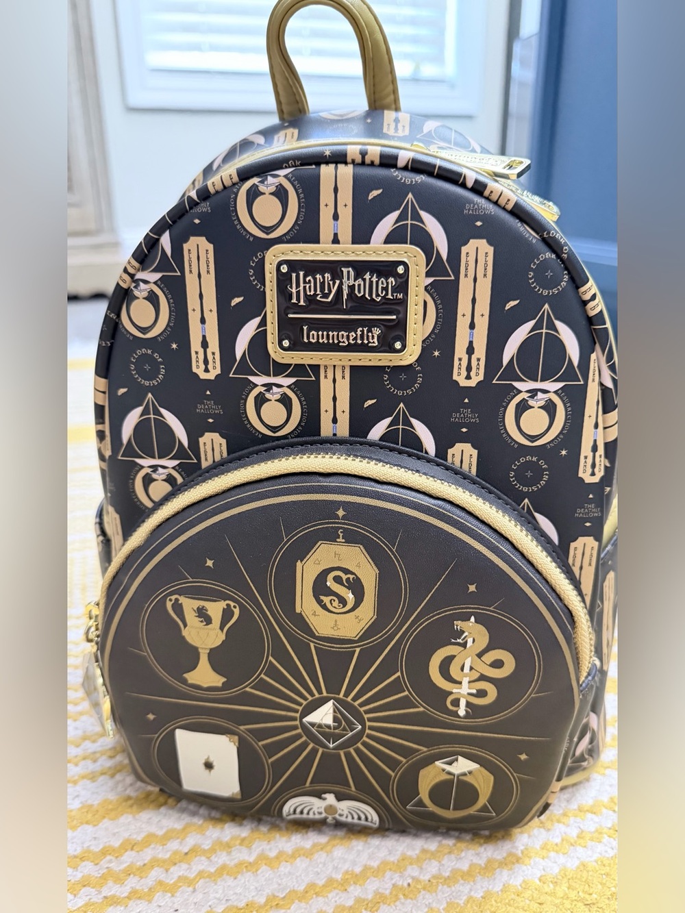 Loungefly Dark Brown and Gold Harry Potter Horcruxes Mini Backpack